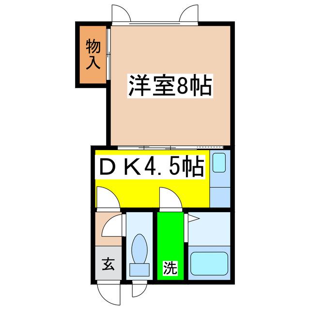ハイムかん田(1DK/2階)の間取り写真