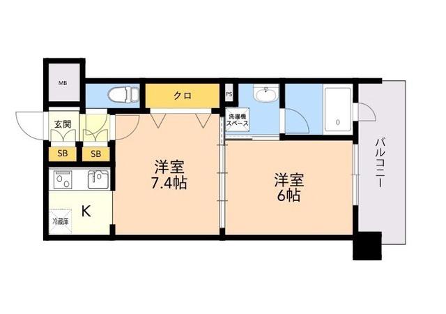 エンクレスト天神MODE(2K/13階)の間取り写真
