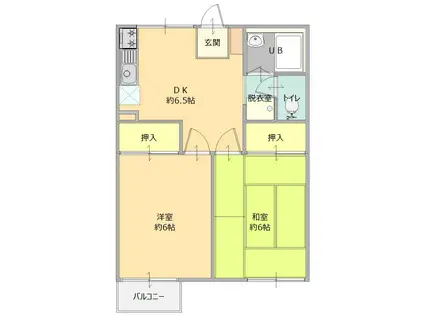 キャッスルハイツ(2DK/2階)の間取り写真