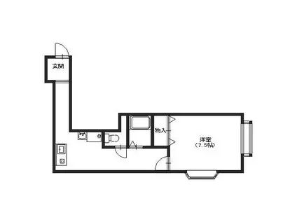 サンガーデン駅南(1K/2階)の間取り写真