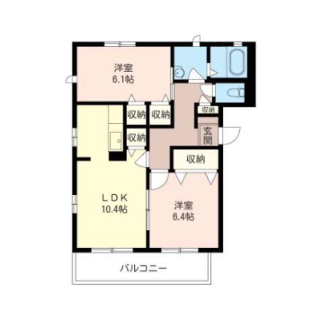 ミレニアムステージ南町田(2LDK/1階)の間取り写真