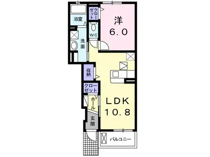 ネオ レジデンスII(1LDK/1階)の間取り写真