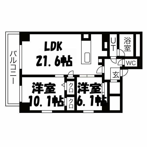 JMFレジデンス名駅南(2LDK/2階)の間取り写真