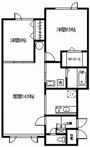 パフュームローズ(2LDK/2階)の間取り写真