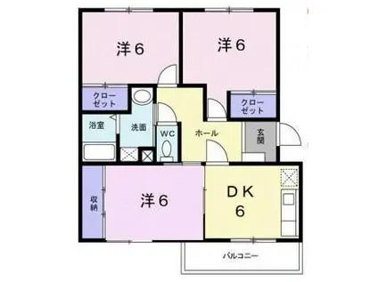 ヴィレッジトミタB(3DK/2階)の間取り写真