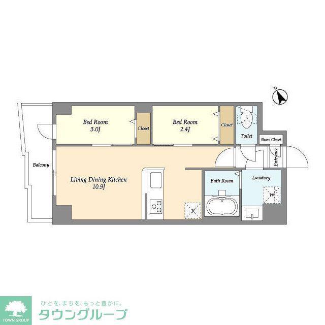 グランカーサ曳舟II(2LDK/8階)の間取り写真