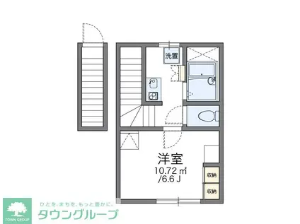 レオパレスSTONEDORF(1K/2階)の間取り写真