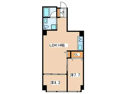 STビル(2LDK/4階)の間取り写真