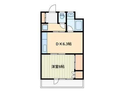 イズミマンション(1DK/4階)の間取り写真