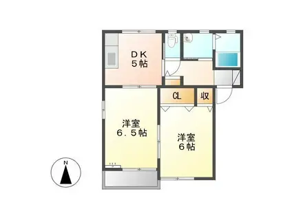 メゾン佐紀路(2DK/2階)の間取り写真