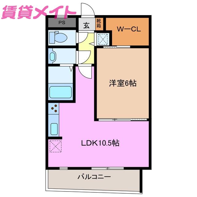 さくらHILLS(1LDK/1階)の間取り写真