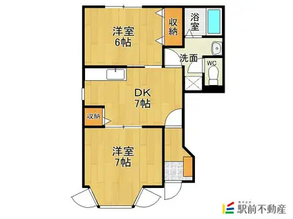 ECLOSION98(2DK/1階)の間取り写真