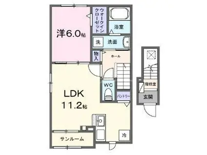 BRISA DESPACIOIII(1LDK/2階)の間取り写真