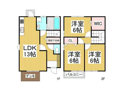 ウエストヴィレッジC/D(3LDK/1階)の間取り写真
