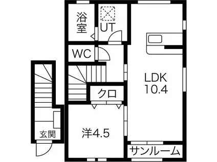 BACCHUS(1LDK/2階)の間取り写真