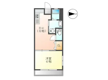 イナダマンション(1DK/5階)の間取り写真