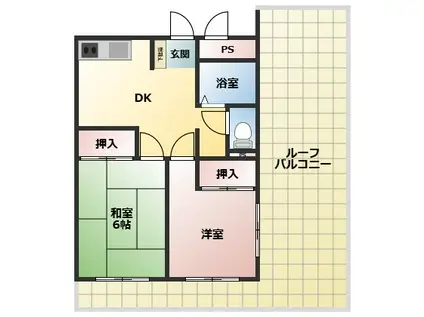 リエス舞浜(2DK/4階)の間取り写真