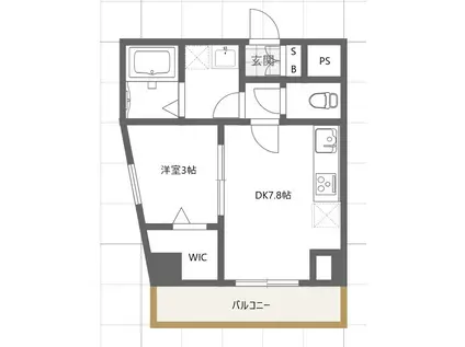 MILEBEL千歳台(1DK/2階)の間取り写真