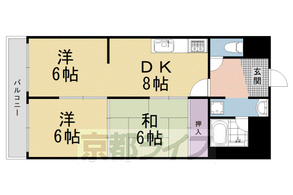 シャトー嵐望I(3LDK/1階)の間取り写真