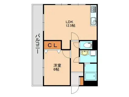 北コーポ(1LDK/3階)の間取り写真