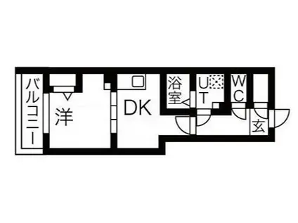 ルネサンスコート祐天寺(1DK/4階)の間取り写真