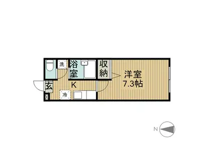 アルクラーラみずほ台(1K/1階)の間取り写真