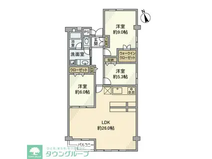 ハイマ ト天王台A1号棟(3LDK/3階)の間取り写真