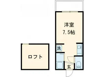 BRAVAS昭和(1K/2階)の間取り写真