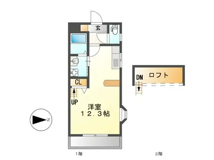 サニーフラット瑞穂(ワンルーム/2階)の間取り写真