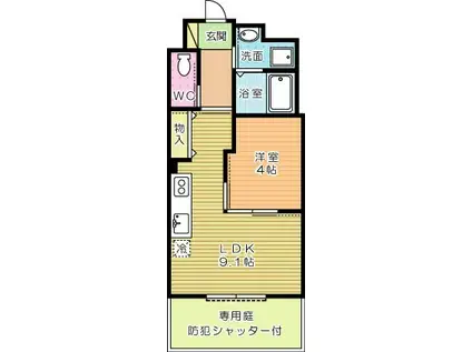 ESPOIR(1LDK/1階)の間取り写真