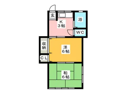 第3小杉コーポ(2K/1階)の間取り写真