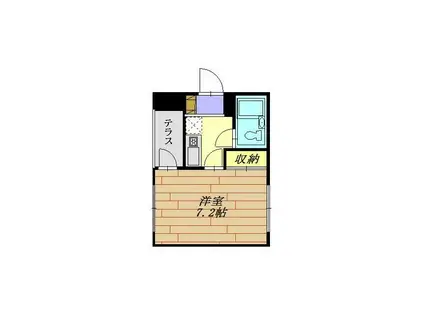 諏訪コーポ川崎(1K/1階)の間取り写真