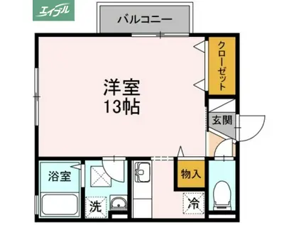 リビングタウン豊成B棟(ワンルーム/2階)の間取り写真