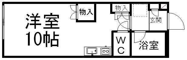 ロイヤルビレッジ旭ケ丘(ワンルーム/1階)の間取り写真