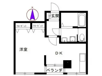 根岸ビル(1DK/3階)の間取り写真