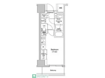 ザ・パークハビオ川口(ワンルーム/8階)の間取り写真