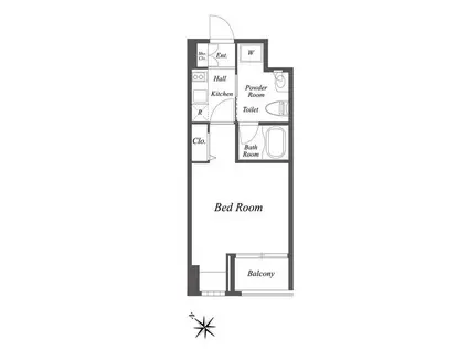 ニューシティアパートメンツ新川II(1K/4階)の間取り写真