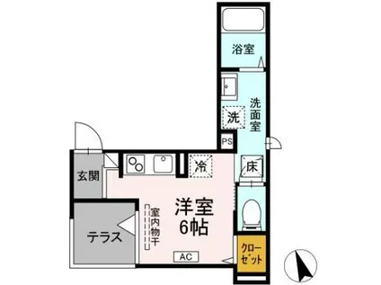 BELL II(ワンルーム/1階)の間取り写真