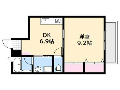 第二阪本ビル(1DK/3階)の間取り写真