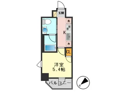 BPRレジデンス青砥(1K/5階)の間取り写真