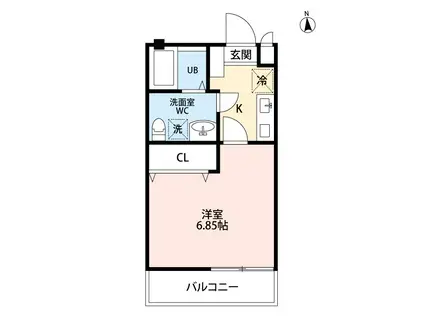 INFOGLIA BREZZA(1K/1階)の間取り写真