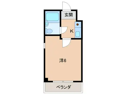 スカイハイツ十二番丁(1K/3階)の間取り写真