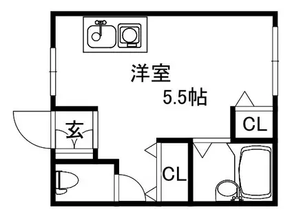 アコルデパルク中山手(ワンルーム/1階)の間取り写真