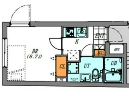 LUORE大山(1K/2階)の間取り写真