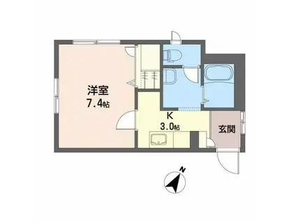 フェリーク小松島(1K/2階)の間取り写真