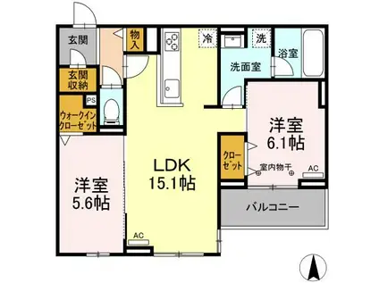 ラフォーレ(2LDK/3階)の間取り写真