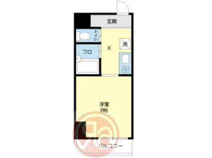 ハーバーメゾン弁天(1K/2階)の間取り写真