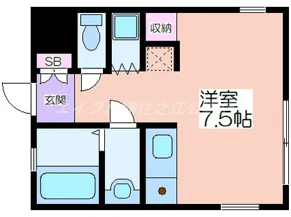 HALさくら(ワンルーム/5階)の間取り写真