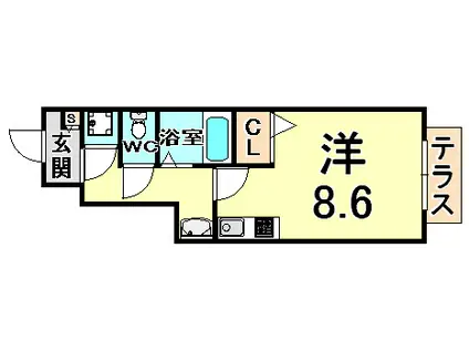 メルベーユ(ワンルーム/1階)の間取り写真