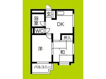 プレアール西加賀屋(2DK/3階)の間取り写真